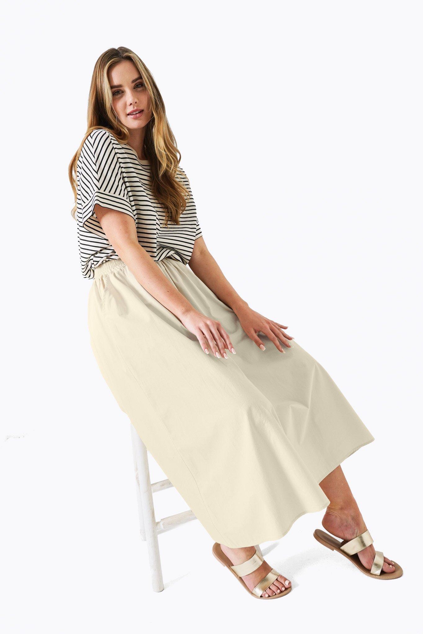 Large Pocket Midi Skirt in Ice Print - 1000303