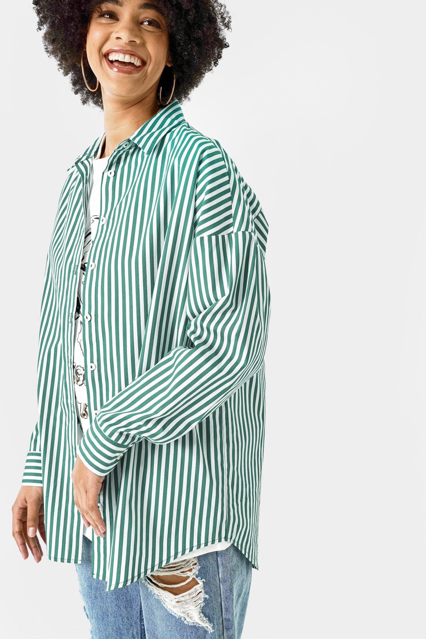 Black Oversized Stripe Sleeve T-Shirt main image 0