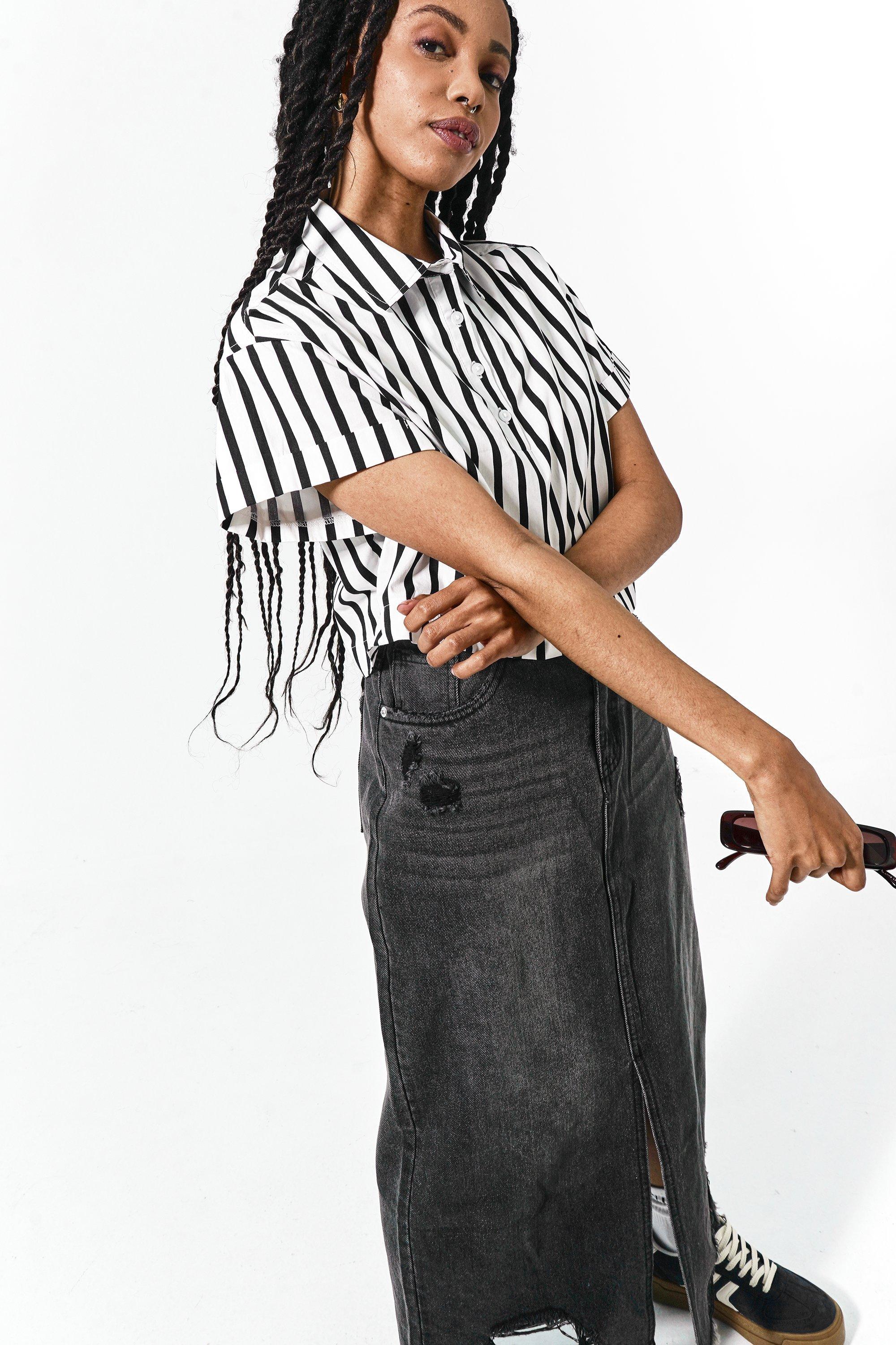 Straight Fit Hairline Stripe Poplin Shirt w/ Tags main image 0