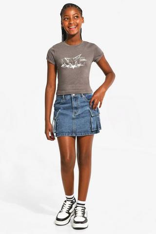 Denim Cargo Skirt