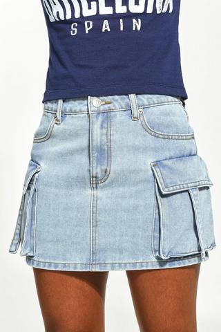 Denim Cargo Skirt