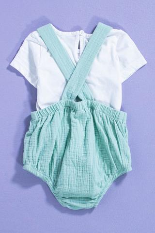 Textured Romper And T-Shirt Set