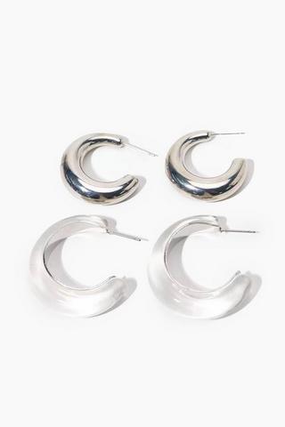 2 Pack Hoop Earrings