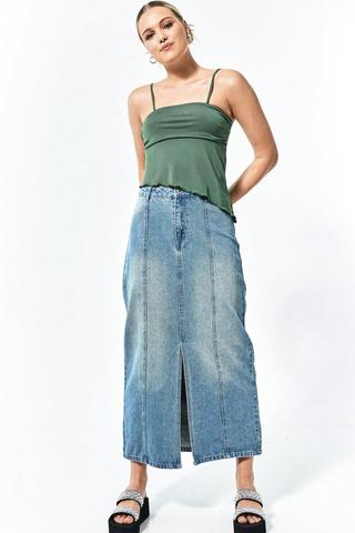 Denim Maxi Skirt