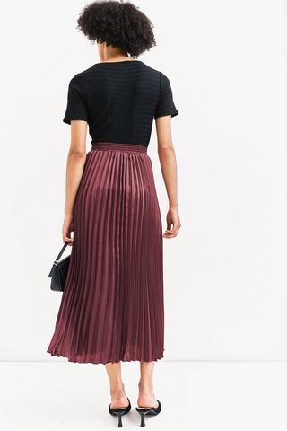 Satin Pleated Skirt
