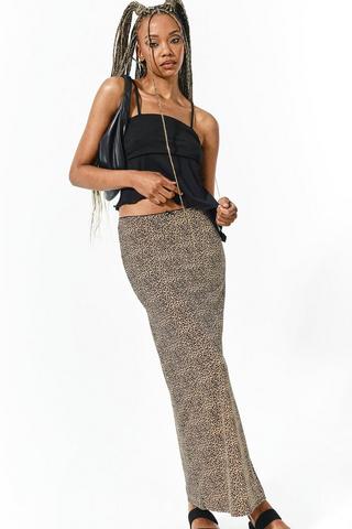 Leopard Print Skin Tight Skirt