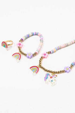 3 Pack Unicorn Jewellery Set