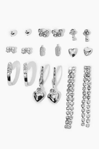 9 Pack Stud Earrings