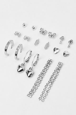 9 Pack Stud Earrings