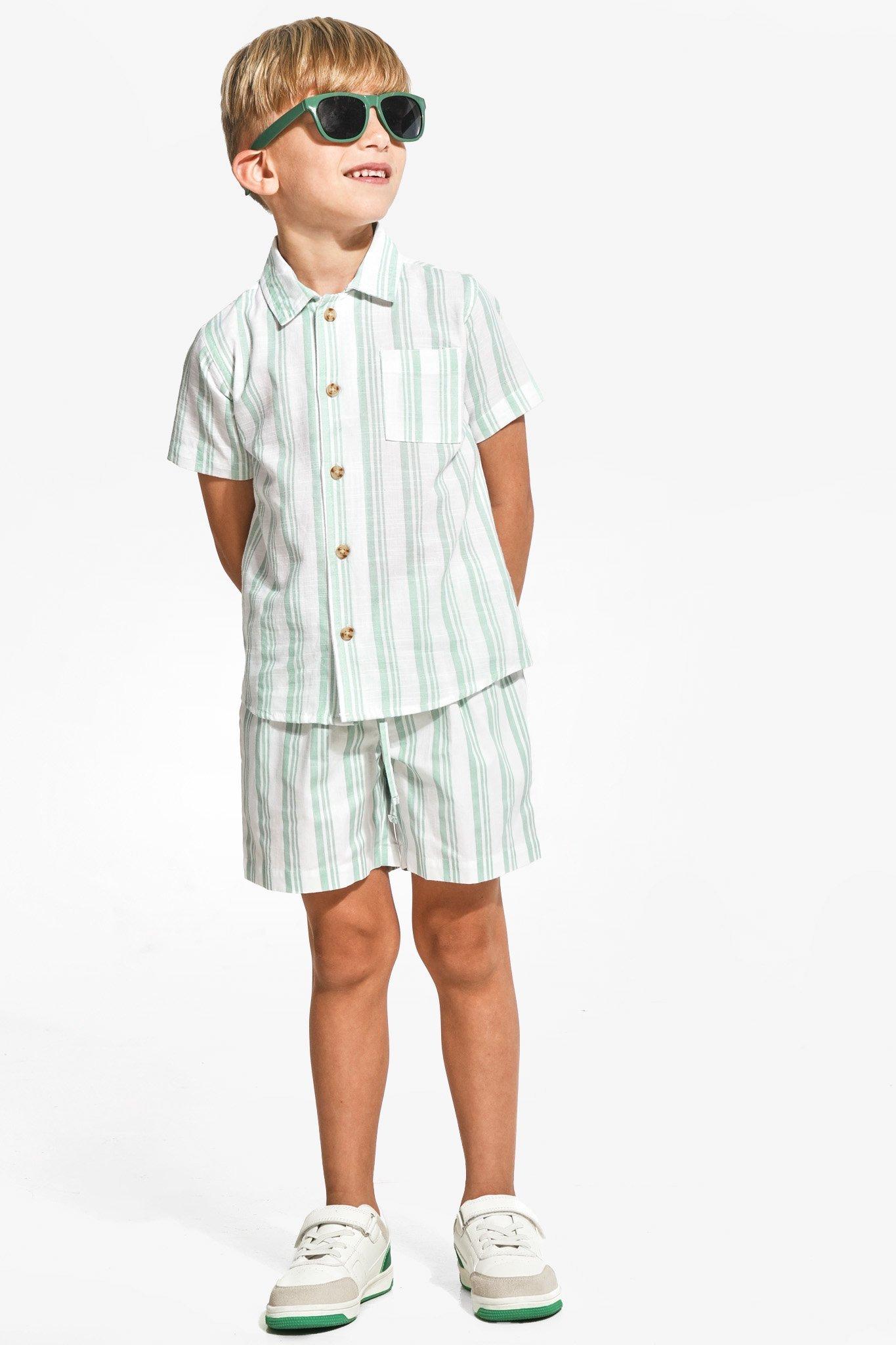 Boys Mint T-Shirt & Stripe Shorts Set – Rapife SS26 In Stock Now main image 0