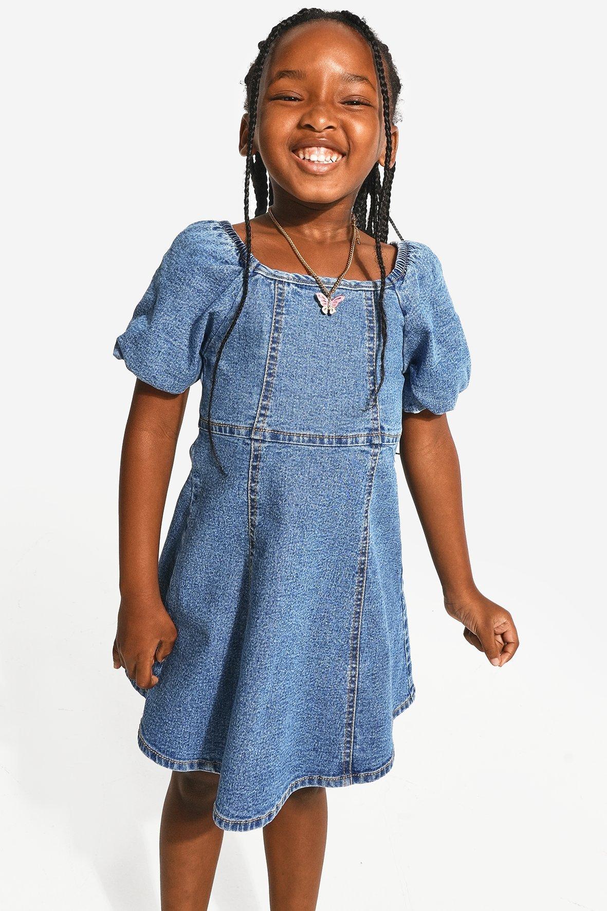 Denim Sleeveless Flare Dress Denim Sleeveless Flared Mini Dress  self-portrait