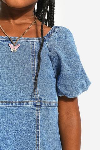 Denim Fit And Flare Dress