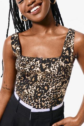Leopard Print Bustier Top