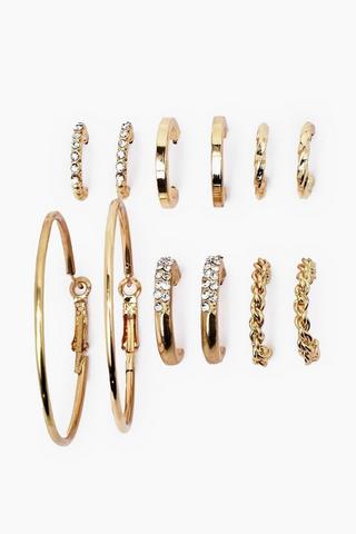 6 Pack Hoop Earrings