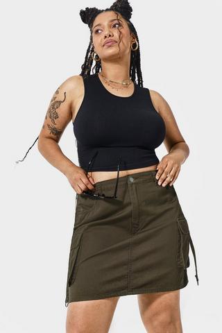 Utility Denim Skirt