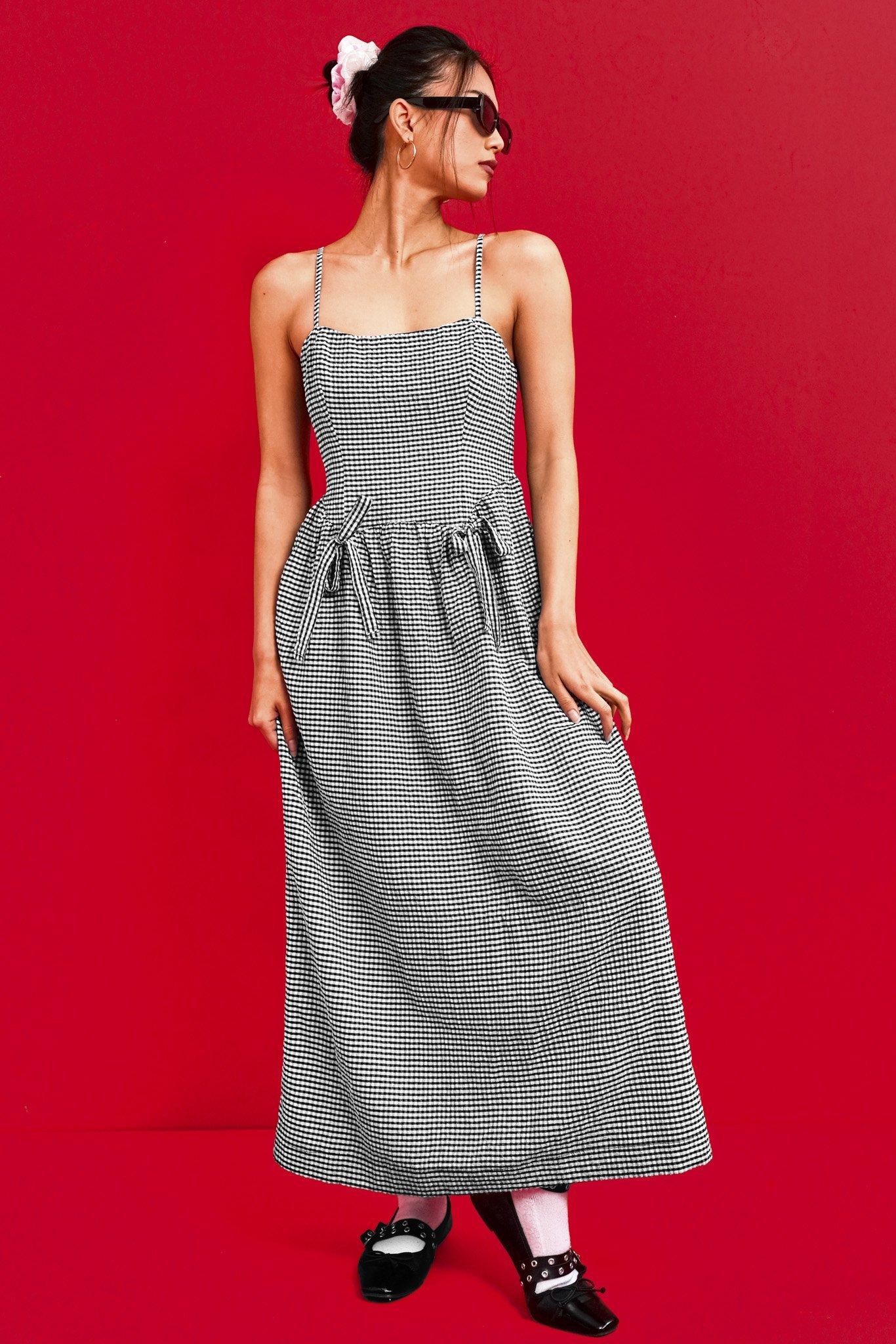 Red gingham dress plus size sales