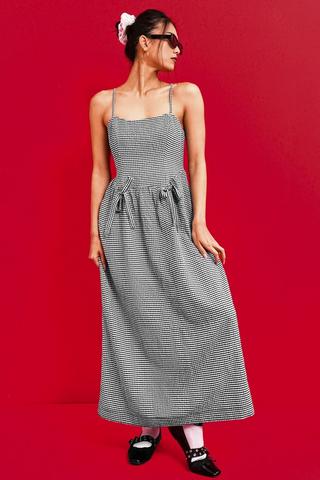 Gingham Fit And Flare Dress