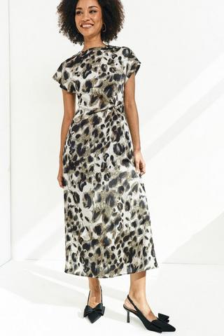 Leopard Print Column Dress