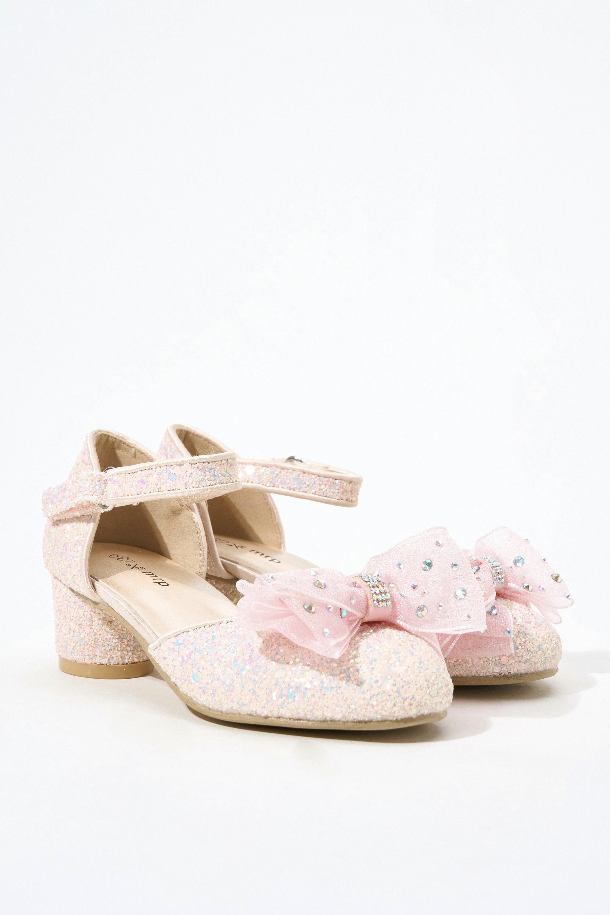 Women's Stretch Glitter With Ankle Strap Peep Toe Spool Heel Evening Shoes