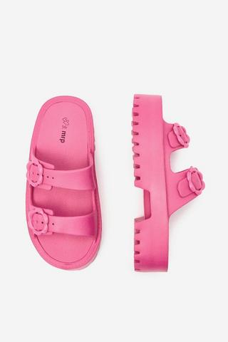 Double Buckle Platform Slider