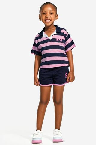 Stripe Golfer And Runner Shorts Set