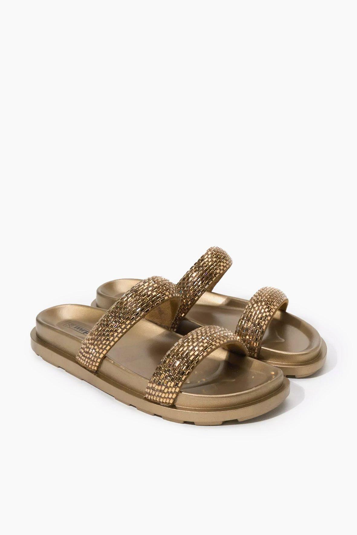 Double Cross Strap Sandals in Gasoline Nero
