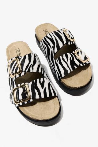 Zebra Print Double Buckle Slider