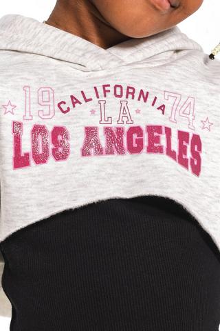 Cropped Hoodie And Dress Set