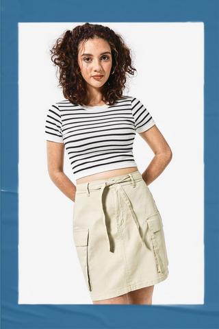 Seamless Stripe Fitted Top