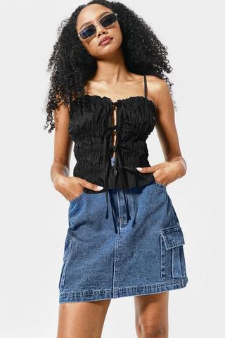 Cargo Denim Skirt