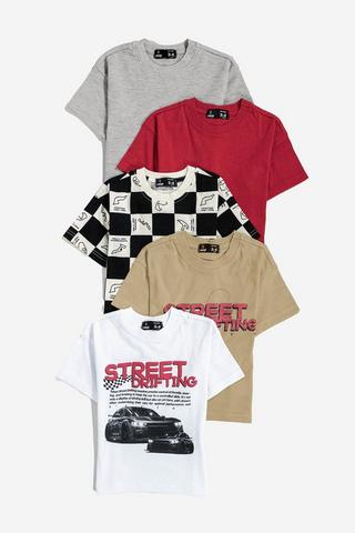 5 Pack Racer T-Shirts