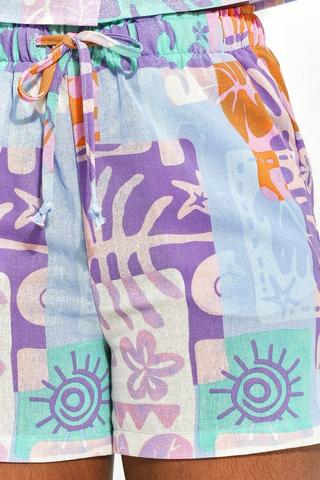 Printed Linen Shorts