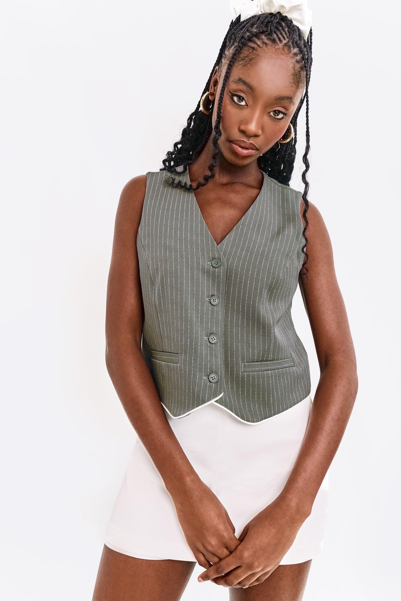 Vasanta - Stripes Cropped Waistcoat