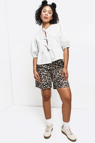 Leopard Print Bermuda Shorts