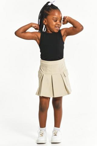 Pleated Cargo Skirt