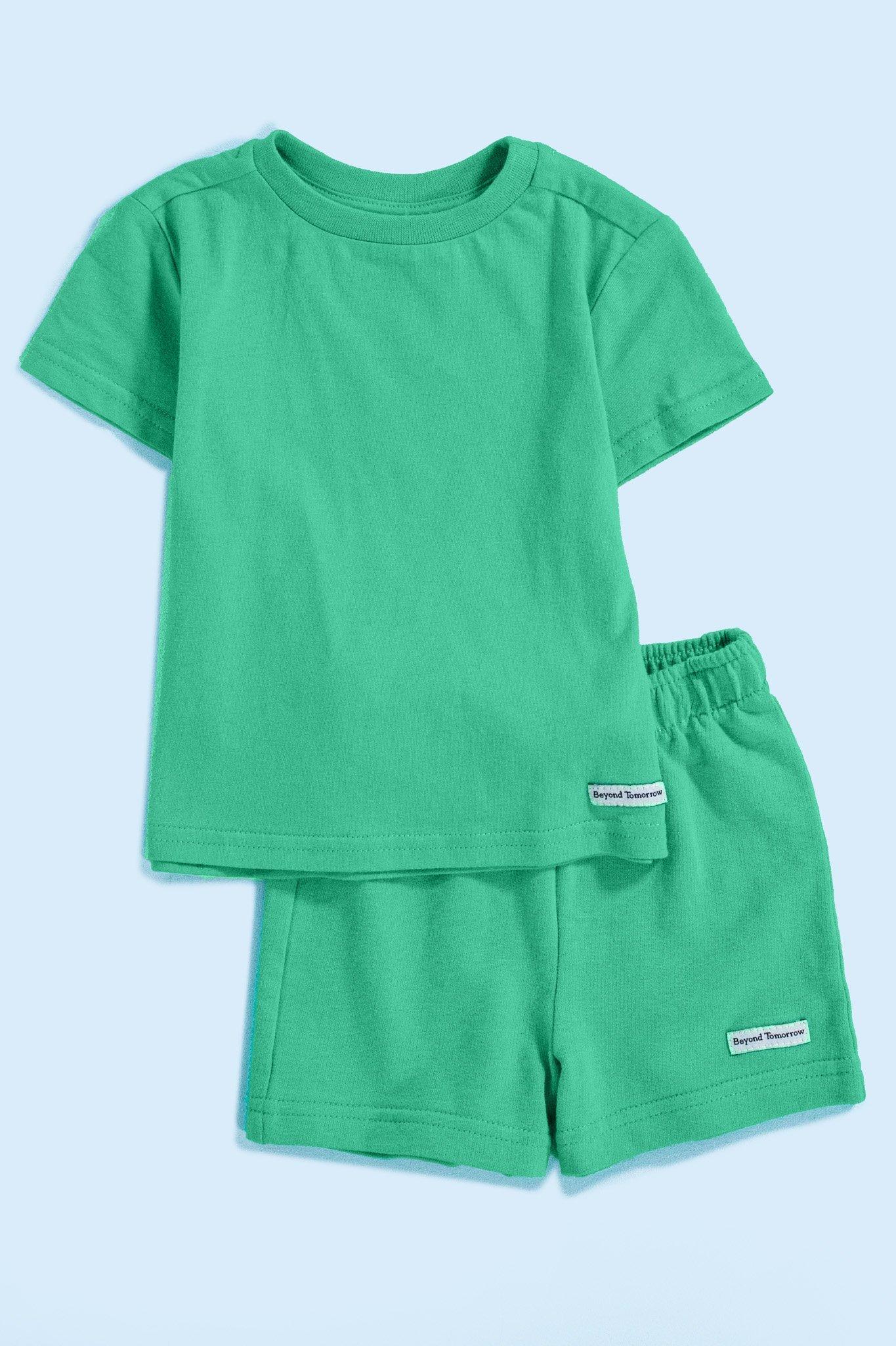 Printed T-Shirt and Elastic Waist Shorts Set