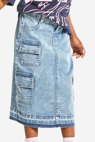 Denim Cargo Skirt