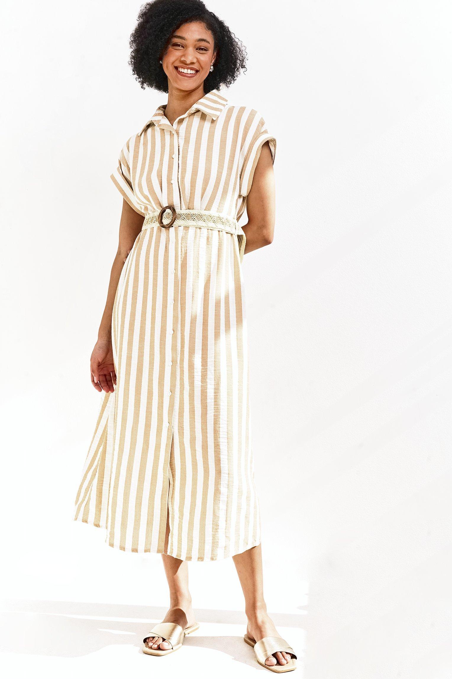 lipsy stripe shirt dress