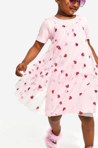Heart Slip Dress And T-Shirt Set