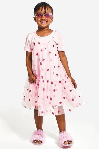 Heart Slip Dress And T-Shirt Set