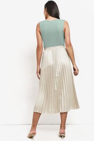 Satin Pleated Skirt