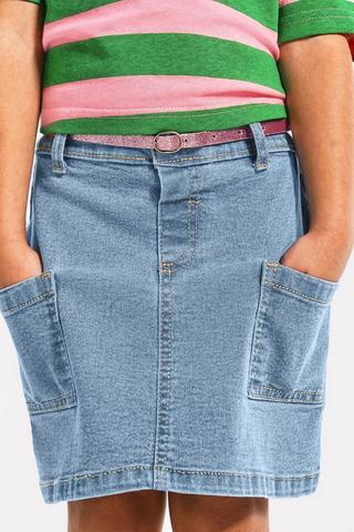 Cargo Denim Skirt
