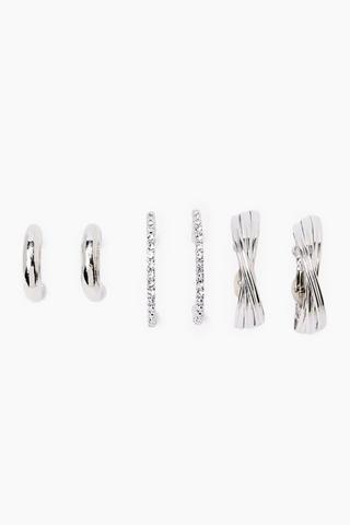3 Pack Hoop Earrings