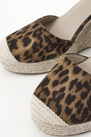Leopard Print Espadrille Wedge