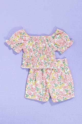 Floral Puff Sleeve Top And Shorts Set