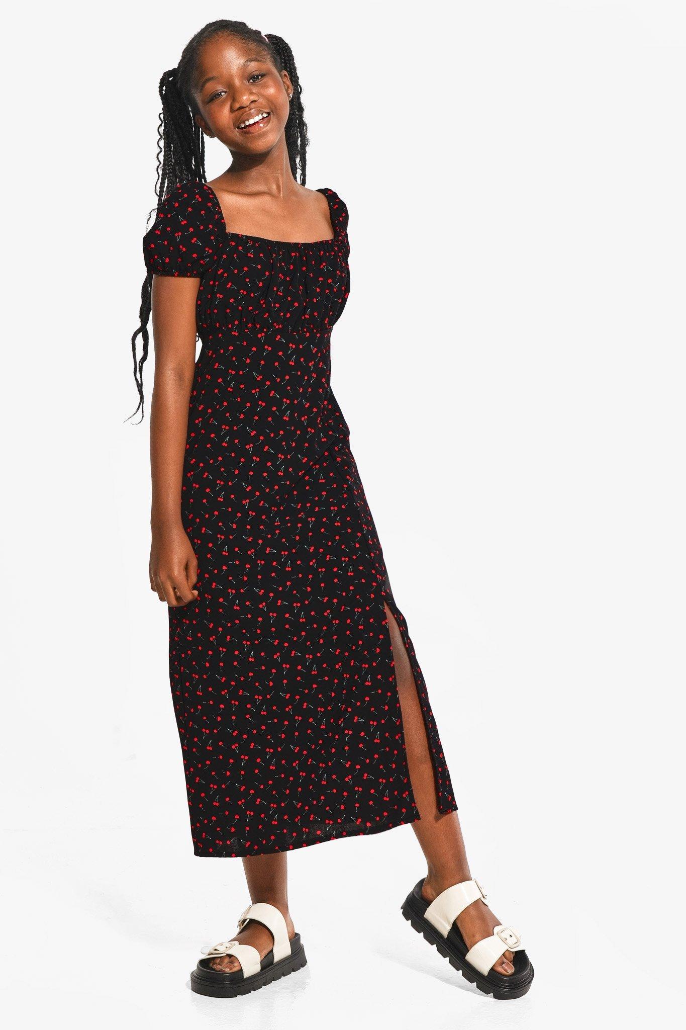 Cherry Fit And Flare Midi Dress