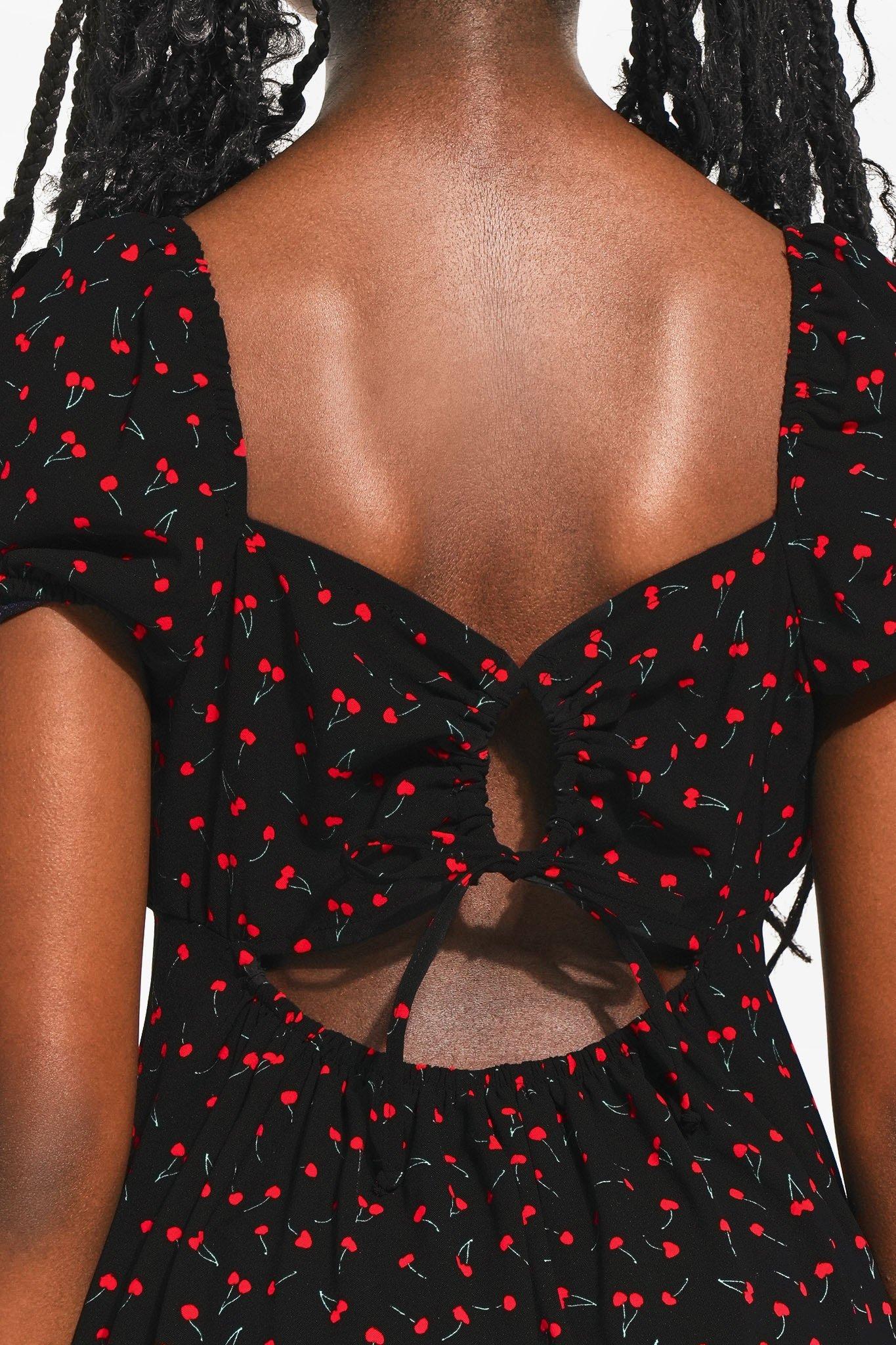 Cherry Fit And Flare Midi Dress