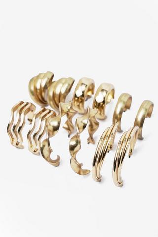 6 Pack Hoop Earrings