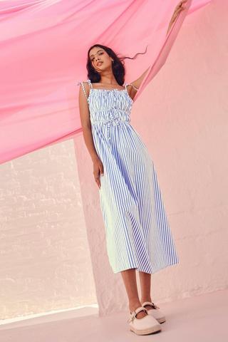 Stripe Fit And Flare Dress