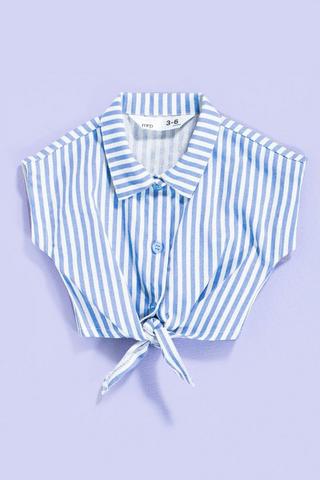 Stripe Front Tie Boxy Shirt